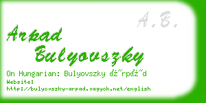 arpad bulyovszky business card